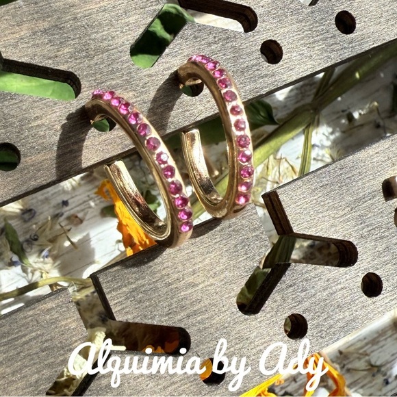 Alquimia Pink and Gold Dangle Earrings - Picture 1 of 1